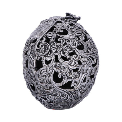 Silver Coloured Cranial Drakos Engraved Dragon Skull Ornament