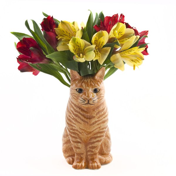 Vincent Ginger Cat Large Flower Vase Quail Ceramics